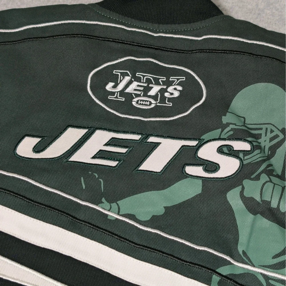 NFL New York Jets Bomber Jacket Kids Youth Medium Quilted Embroidered New NWT